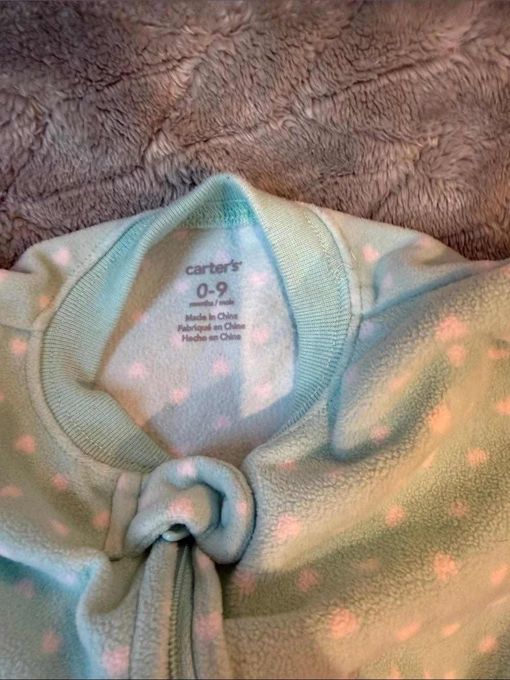 Carter's Mint Green Penguin Zip Sleep Sack with Hearts